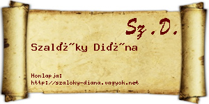 Szalóky Diána névjegykártya