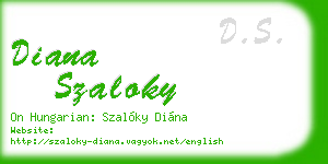 diana szaloky business card